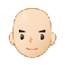 Bagaimana Man: Light Skin Tone, Bald emoji terlihat di Samsung.