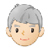 Bagaimana Man: Light Skin Tone, White Hair emoji terlihat di Samsung.