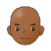 Como o emoji do Homem: pele morena escura e careca é exibido no Samsung.