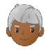 Bagaimana Man: Medium-Dark Skin Tone, White Hair emoji terlihat di Samsung.