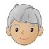 Bagaimana Man: Medium-Light Skin Tone, White Hair emoji terlihat di Samsung.