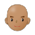 Como o emoji do Homem: pele morena e careca é exibido no Samsung.