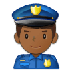 A quoi ressemblent les emoji Policier: peau mate sur Samsung.