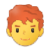 Bagaimana Man: Red Hair emoji terlihat di Samsung.