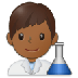 Bagaimana Man Scientist: Medium-Dark Skin Tone emoji terlihat di Samsung.