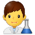 Bagaimana Man Scientist emoji terlihat di Samsung.