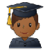 Bagaimana Man Student: Medium-Dark Skin Tone emoji terlihat di Samsung.