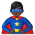 Bagaimana Man Superhero: Dark Skin Tone emoji terlihat di Samsung.