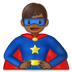 Bagaimana Man Superhero: Medium-Dark Skin Tone emoji terlihat di Samsung.