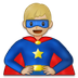 Bagaimana Man Superhero: Medium-Light Skin Tone emoji terlihat di Samsung.