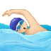 Bagaimana Man Swimming: Light Skin Tone emoji terlihat di Samsung.