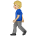 A quoi ressemblent les emoji Homme qui marche: peau moyennement claire sur Samsung.