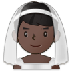 Bagaimana Man with Veil: Dark Skin Tone emoji terlihat di Samsung.