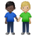 Bagaimana Men Holding Hands: Dark Skin Tone, Medium-Light Skin Tone emoji terlihat di Samsung.