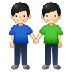 Como o emoji do Dois homens de mãos dadas: pele clara é exibido no Samsung.