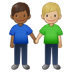 Bagaimana Men Holding Hands: Medium-Dark Skin Tone, Medium-Light Skin Tone emoji terlihat di Samsung.