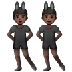 איך גברים עם אוזני ארנב רוקדים: גוון עור כהה emoji נראה על Samsung.