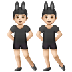 איך גברים עם אוזני ארנב רוקדים: גוון עור בהיר emoji נראה על Samsung.