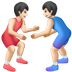 איך גברים מתאבקים: גוון עור בהיר emoji נראה על Samsung.