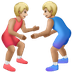 איך גברים מתאבקים: גוון עור בהיר בינוני emoji נראה על Samsung.