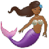 Como o emoji do Sereia: pele morena escura é exibido no Samsung.