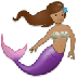 A quoi ressemblent les emoji Sirène: peau légèrement mate sur Samsung.