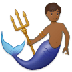 Cómo se ve el emoji Sirena hombre: tono de piel oscuro medio en Samsung.