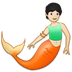 Cómo se ve el emoji Persona sirena: tono de piel claro en Samsung.