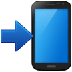 Cómo se ve el emoji Móvil con una flecha en Samsung.