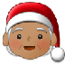 Cómo se ve el emoji Noel: tono de piel medio en Samsung.