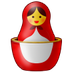 Como o emoji do Boneca russa é exibido no Samsung.