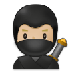 Cómo se ve el emoji Ninja: tono de piel claro medio en Samsung.