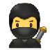 Bagaimana Ninja emoji terlihat di Samsung.