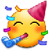 Bagaimana Partying Face emoji terlihat di Samsung.