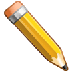 Bagaimana Pencil emoji terlihat di Samsung.