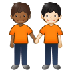 Bagaimana People Holding Hands: Medium-Dark Skin Tone, Light Skin Tone emoji terlihat di Samsung.