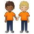 Bagaimana People Holding Hands: Medium-Dark Skin Tone, Medium-Light Skin Tone emoji terlihat di Samsung.