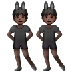 איך נשים עם אוזני ארנב רוקדות: גוון עור כהה emoji נראה על Samsung.