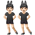 איך נשים עם אוזני ארנב רוקדות: גוון עור בהיר emoji נראה על Samsung.