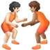 איך מתאבקים: גוון עור בהיר, גוון עור בינוני emoji נראה על Samsung.