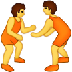 Bagaimana People Wrestling emoji terlihat di Samsung.