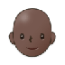 Bagaimana Person: Dark Skin Tone, Bald emoji terlihat di Samsung.