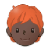 Bagaimana Person: Dark Skin Tone, Red Hair emoji terlihat di Samsung.