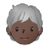 Bagaimana Person: Dark Skin Tone, White Hair emoji terlihat di Samsung.