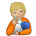 Bagaimana Person Feeding Baby: Medium-Light Skin Tone emoji terlihat di Samsung.