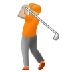 Bagaimana Person Golfing: Medium-Light Skin Tone emoji terlihat di Samsung.