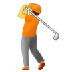 Como o emoji do Golfista é exibido no Samsung.