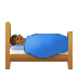 A quoi ressemblent les emoji Personne au lit: peau mate sur Samsung.