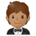 Bagaimana Person in Tuxedo: Medium Skin Tone emoji terlihat di Samsung.