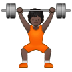 Bagaimana Person Lifting Weights: Dark Skin Tone emoji terlihat di Samsung.